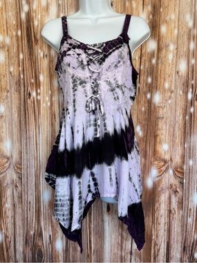L.S.I. Purple Tie-Dye Boho Fairy Tank Top